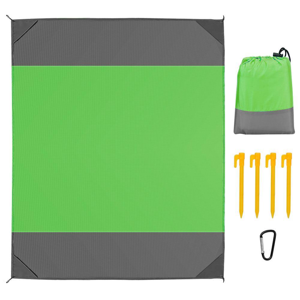 Afoxsos 96.5'' x 108'' Green Sand Proof Picnic Blanket Water Resistant Foldable Camping Beach Mat HDDB1341