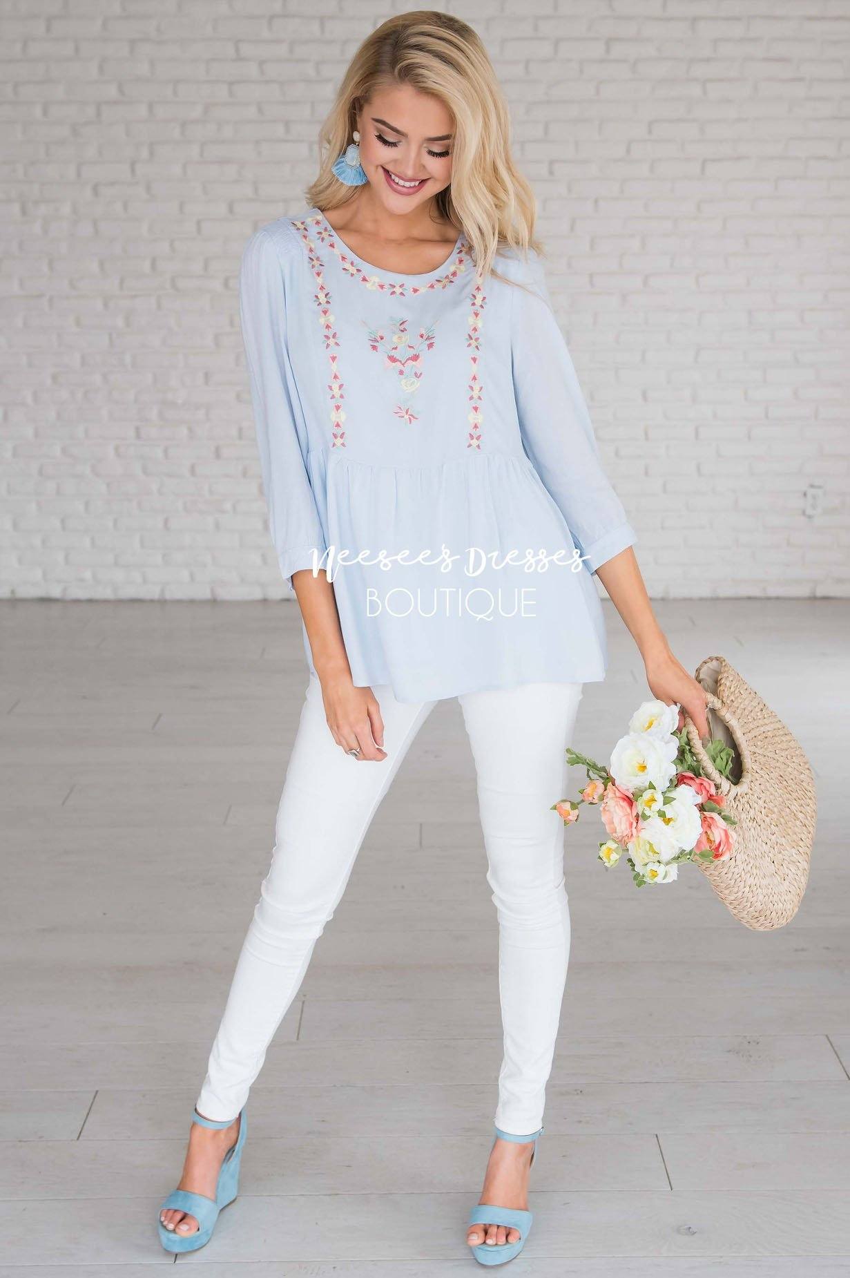 Spring Is In The Air Embroidered Blouse