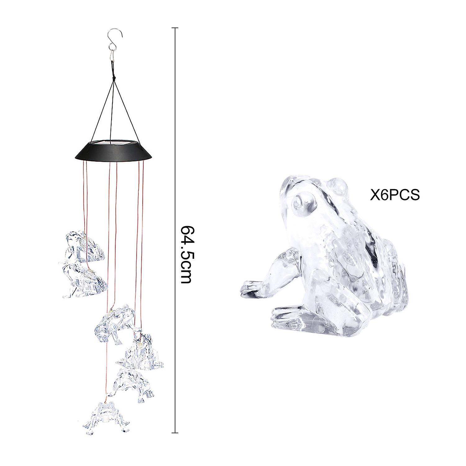 Solar Frogs Wind Chime Hanging Lamp Pendant Light Ip44 Mixcolor Slow Flashing No.279272