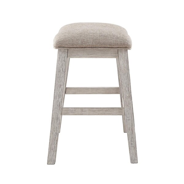 Signature Design by Ashley Mill Hill Grey and White Upholstered Counter Stool (Set of 2)