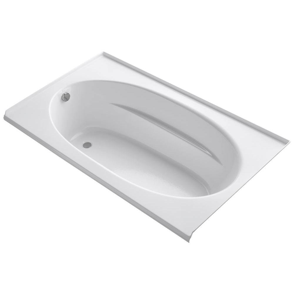 KOHLER Windward 72 in. x 42 in. Rectangular Soaking Bathtub with Left-Hand Drain in White K-1115-L-0