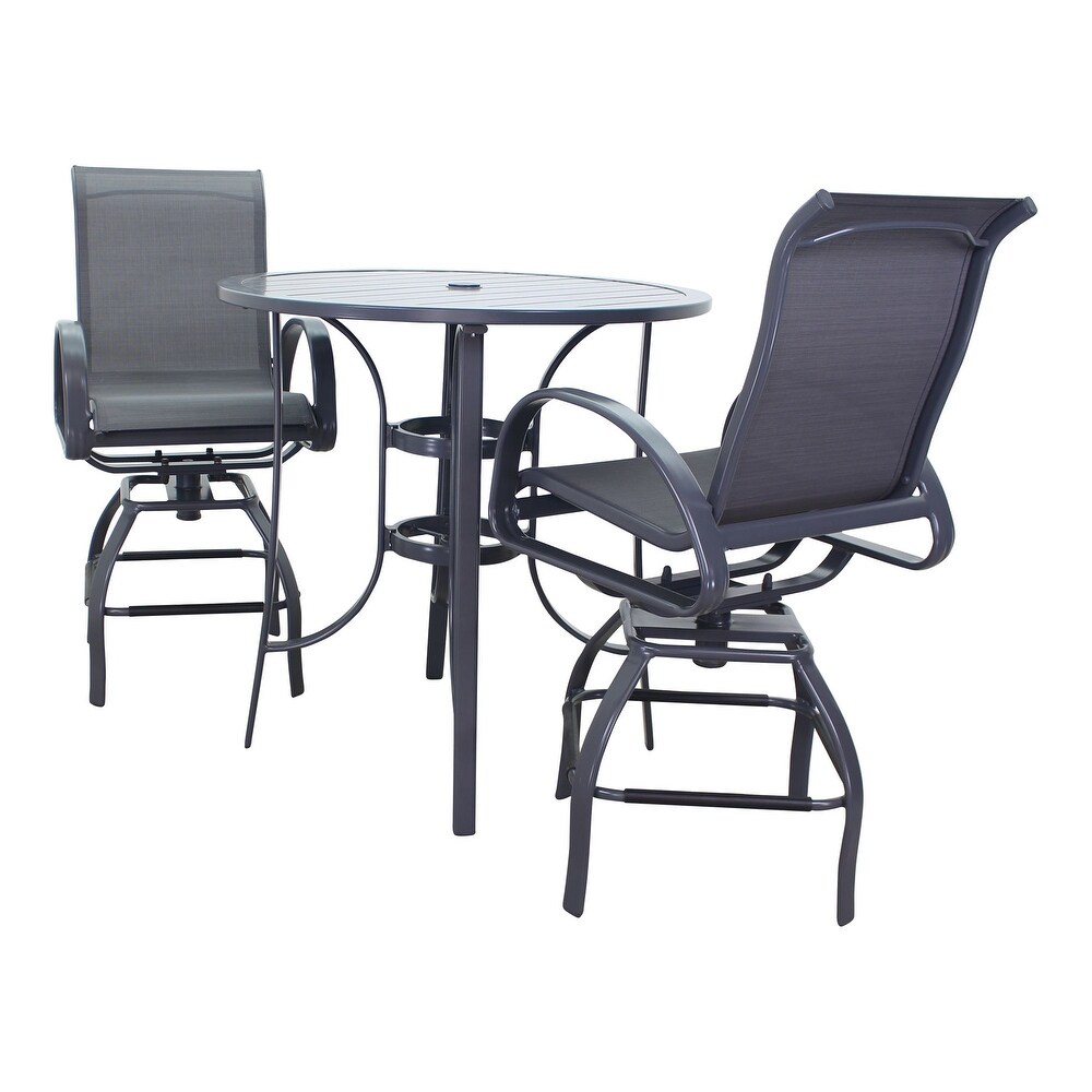 Courtyard Casual Santa Fe Dark Gray 3 Piece Balcony Height 36\