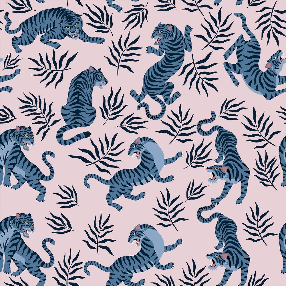 Blue Tiger Peel and Stick Removable Wallpaper 5046