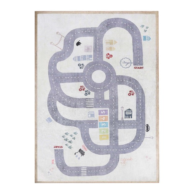 Path Road Playroom Nursery Non slip Kids Indoor Area Rug By Blue Nile Mills