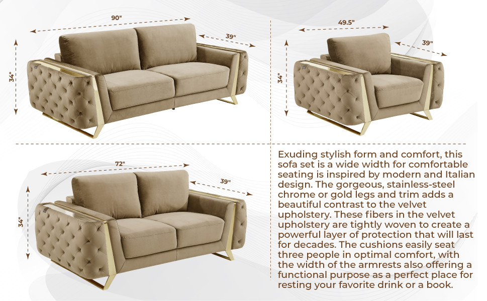 Lorenzo Velvet Loveseat   Contemporary   Loveseats   by Luxuriant Furniture  Houzz