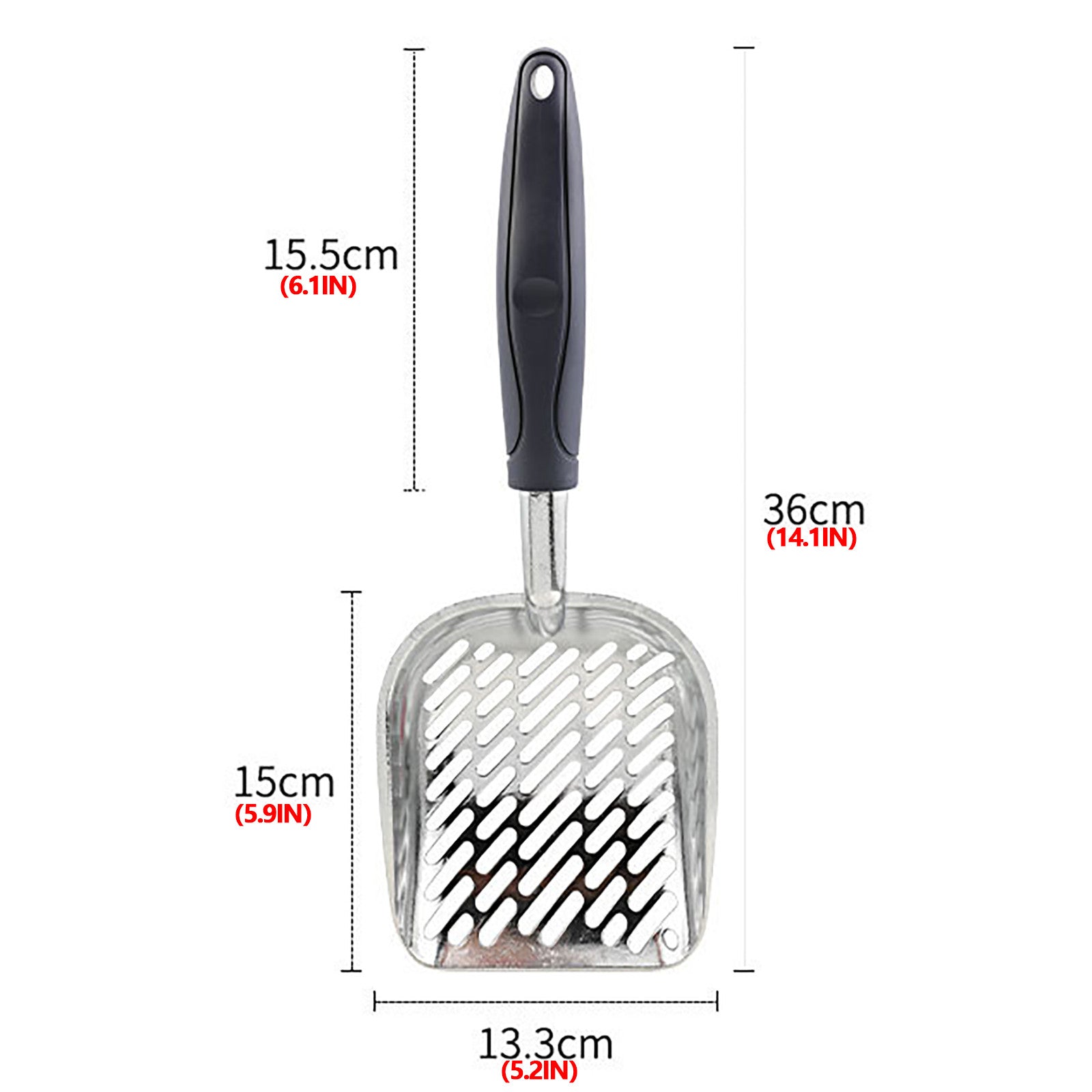 Cat Litter Scoop， Solid Metal Pet Litter Scoop Durable Pet Sifting Scoop