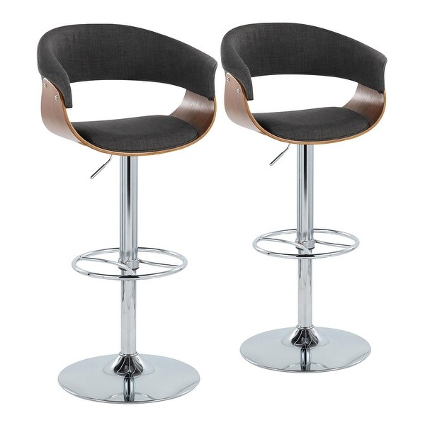 Carson Carrington Sauda Adjustable Bar Stool with Wheel Footrest (Set of 2)