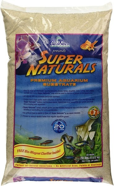 CaribSea Super Naturals Crystal River Freshwater Sand， 20-lb bag