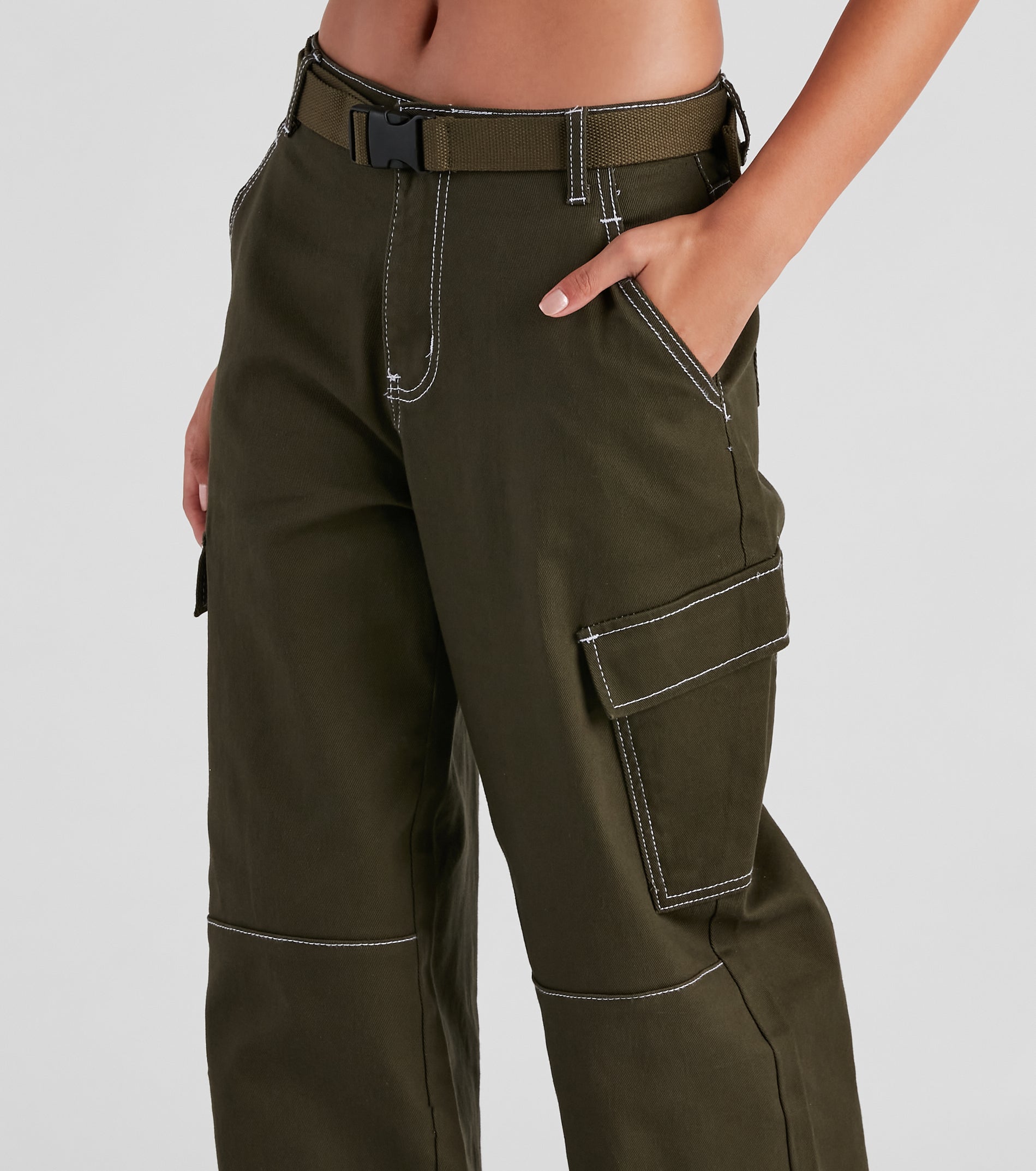 High Ranks Wide Leg Cargo Pants