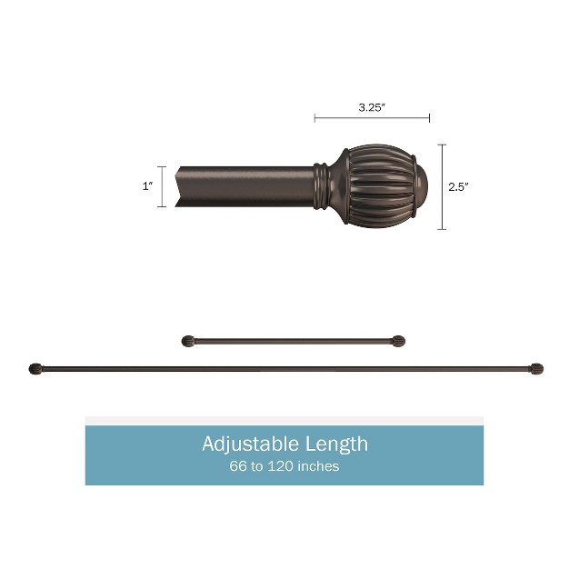 Hastings Home Curtain Rod Bronze With Cone Finials