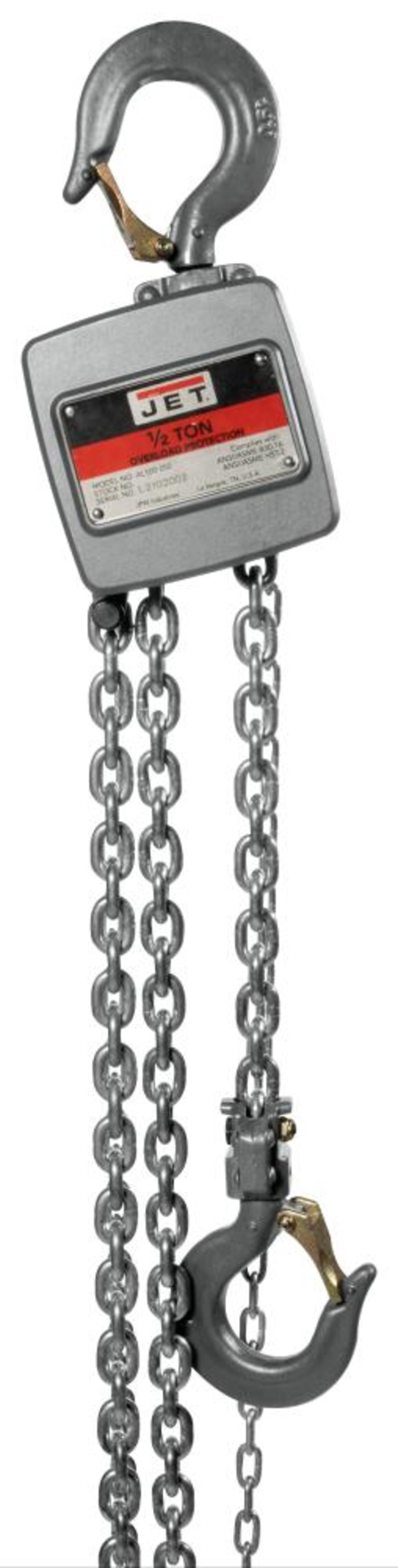 JET AL100-050-30 1/2 Ton Hand Chain Hoist with 30' of Lift 133054 from JET