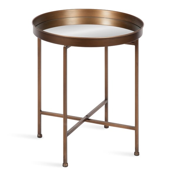 Kate and Laurel Celia Round Metal Side Table - 18.25x18.25x22