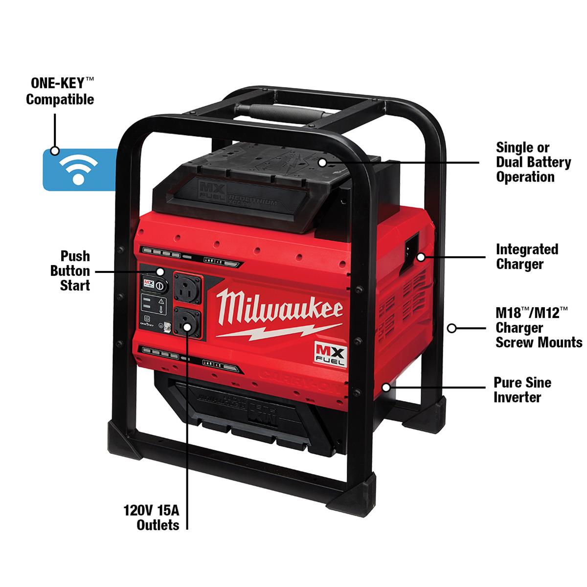 Milwaukee Tool MXF002-2XC Milwaukee M18 CARRY-ON 3，600/1，800 Watt Power Supplies