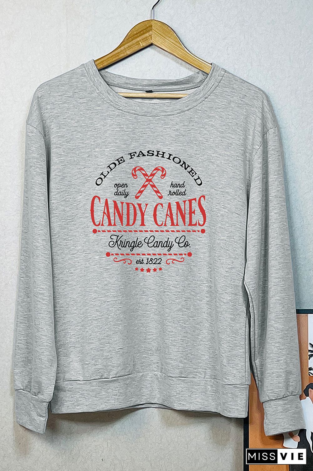 Old Fashioned Candy Canes Sweatshirt Wholesale