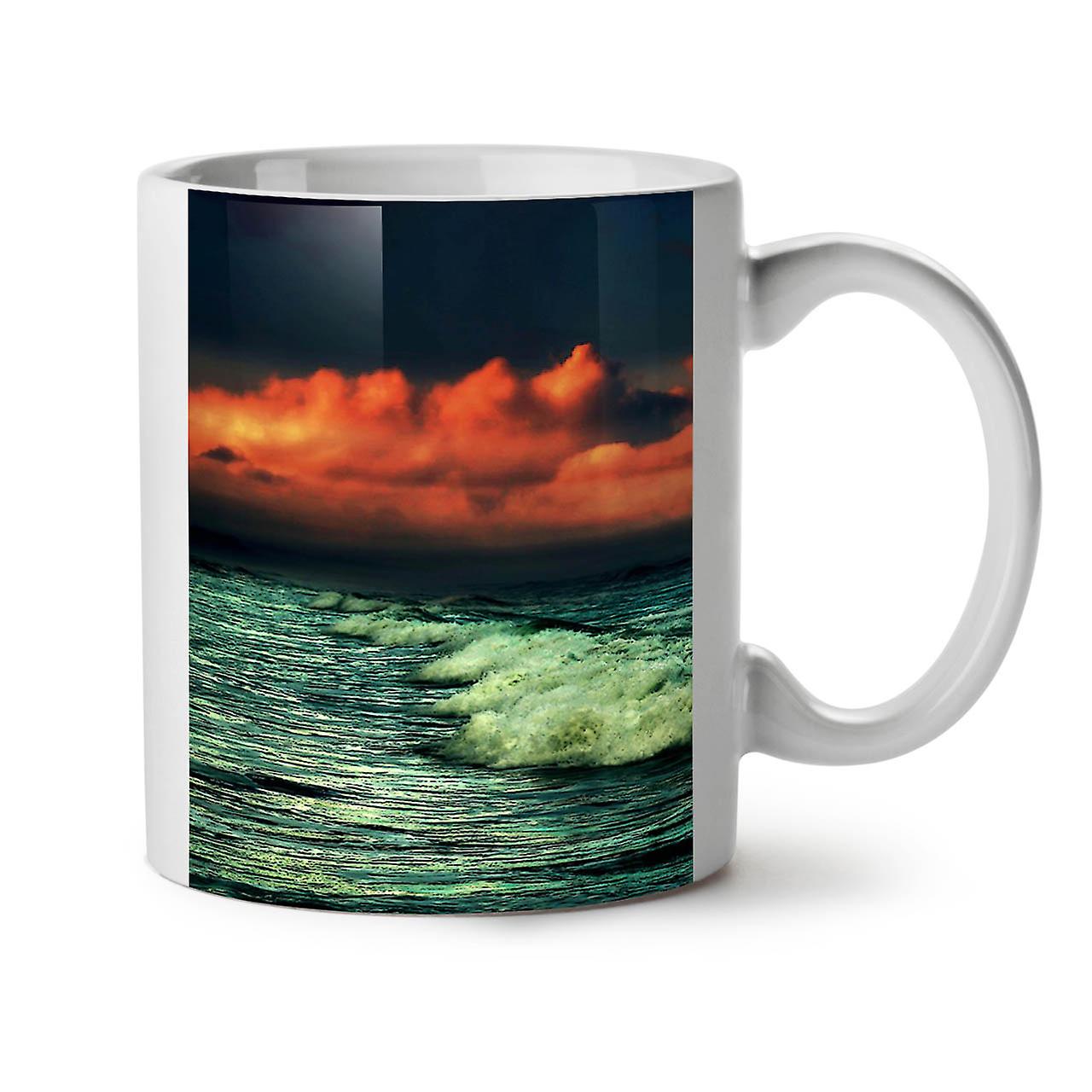 Dark Sea Wave Dawn NEW White Tea Coffee Ceramic Mug 11 oz | Wellcoda