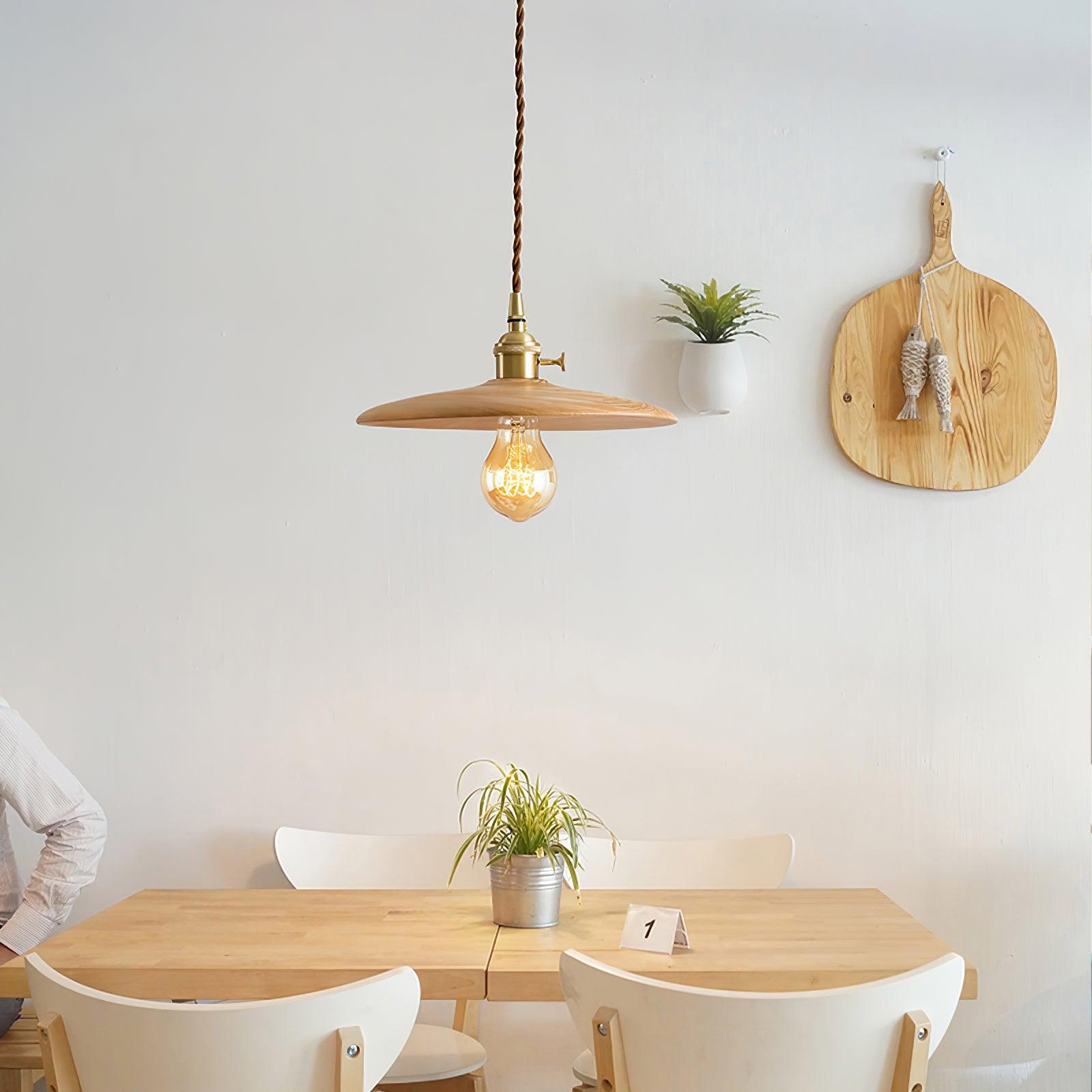 Walnut Conical Pendant Light