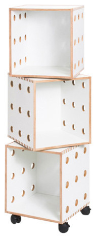 Modern Wood Stacking Cube Bookcase  Offi Perf Boxes   Contemporary   Bookcases   by Plush Pod Decor  Houzz