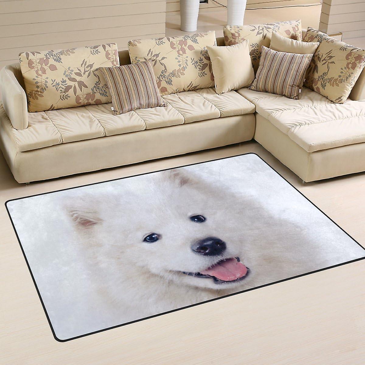 Colourlife Lightweight Carpet Mats Area Soft Rugs Floor Mat Doormat Decoration For Rooms Entrance 31 X 20 Inches Samoyed Dog