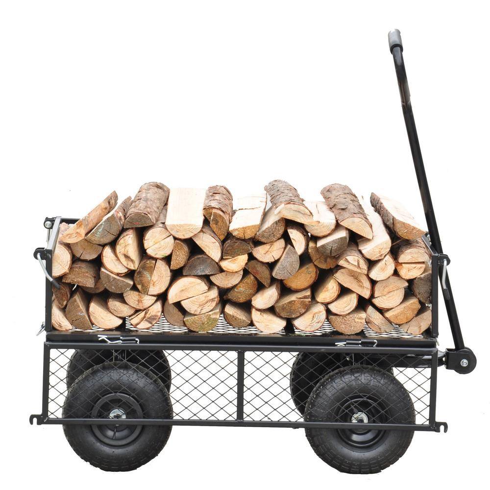 Siavonce Wagon Cart Garden Cart Trucks Make It Easier To Transport Firewood DB-ZX-D0102H2RDDA