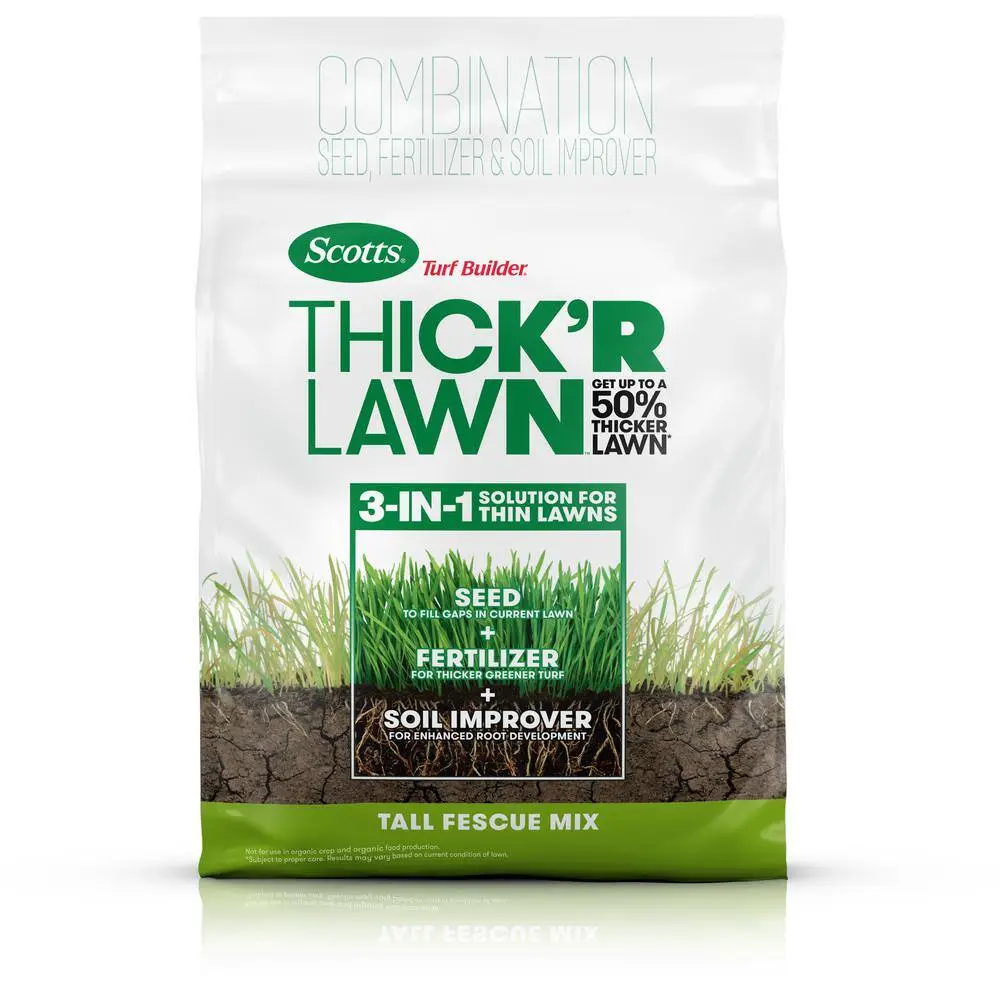 Scotts Turf Builder 40 lbs. 4000 sq. ft. THICK'R LAWN Grass Seed Fertilizer and Soil Improver for Tall Fescue