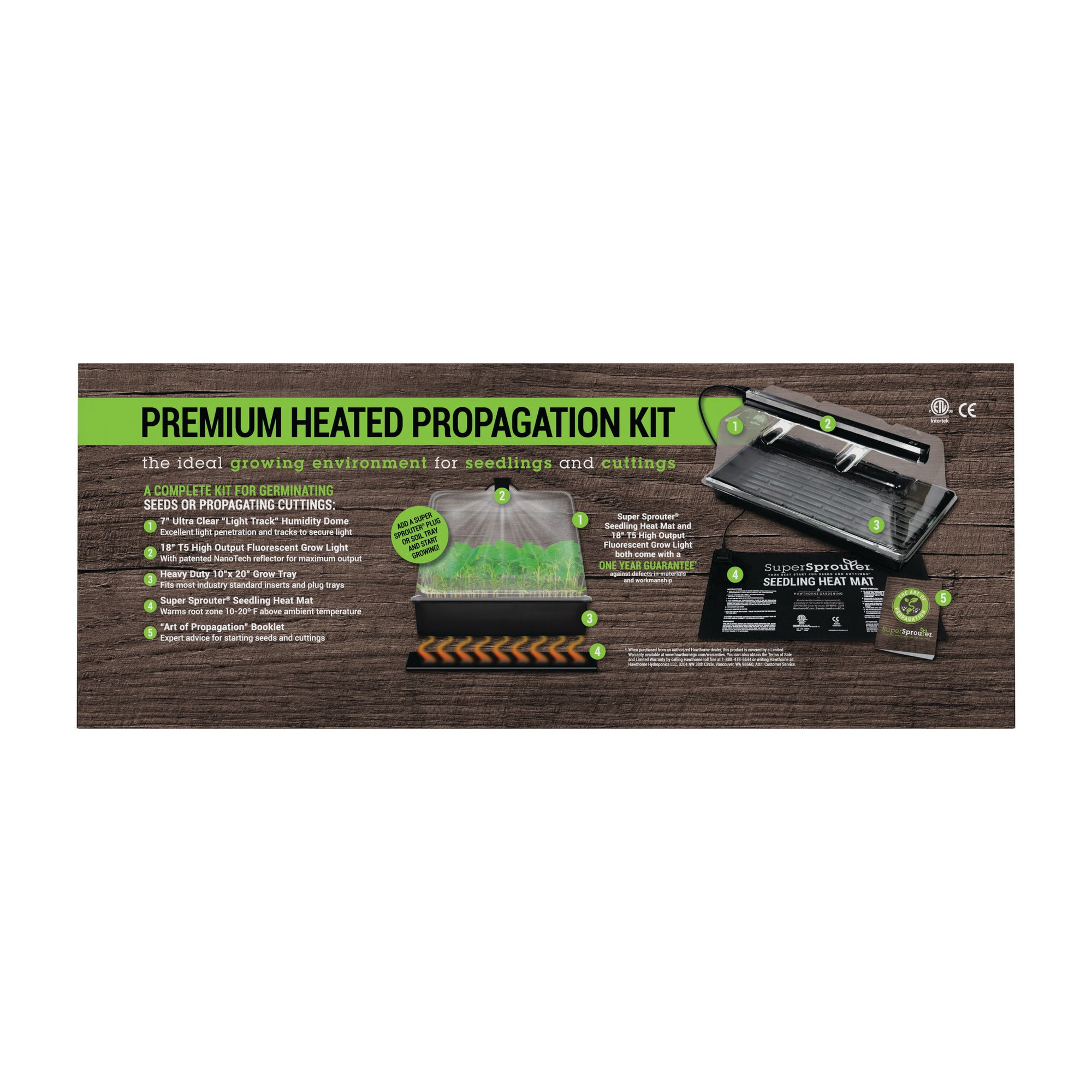 Super Sprouter Premium Heated Propagation Kit， For Seedlings and Cuttings