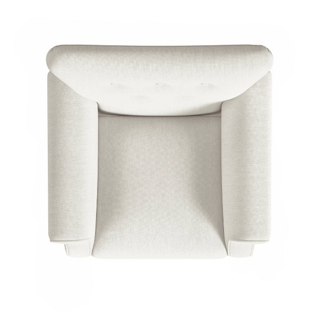 Rolled Arm Accent Chair Cream Homepop