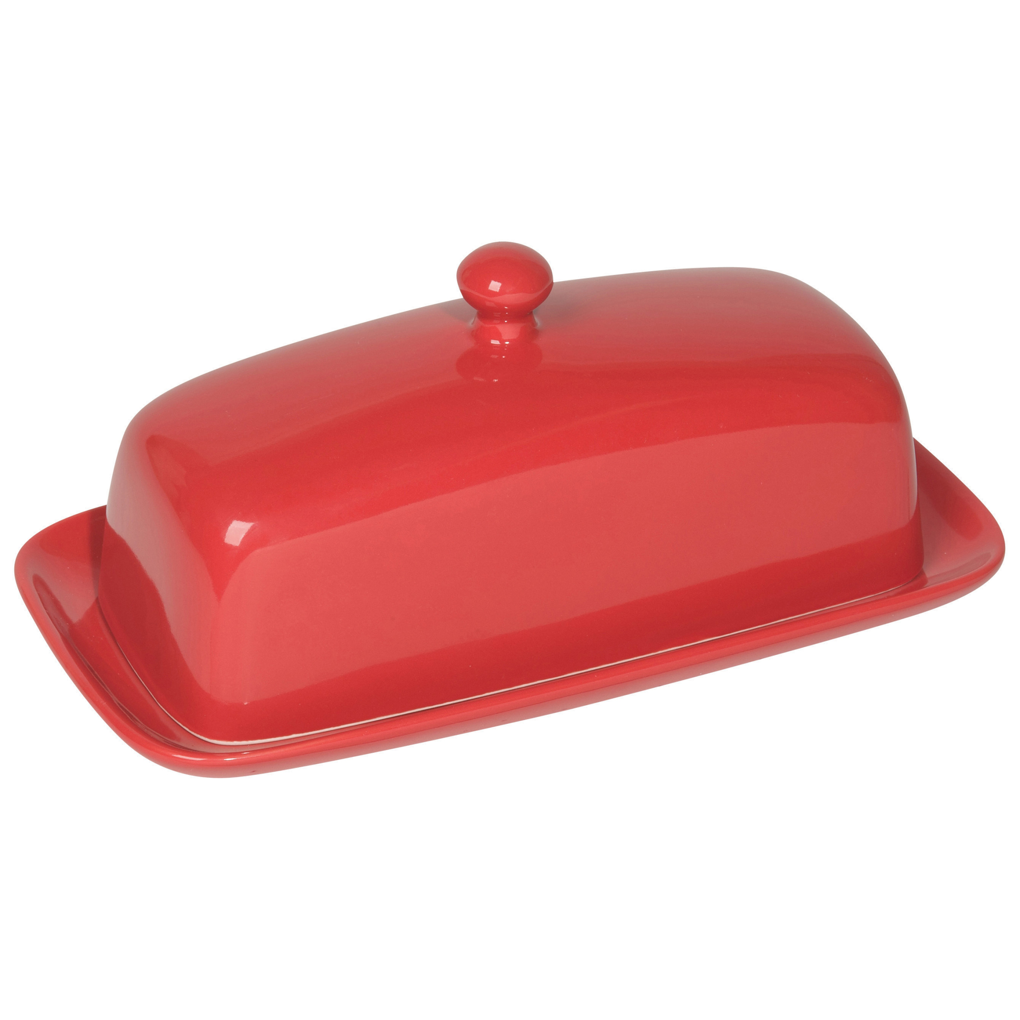 Now Designs Butter Dish， Rectangular， Red