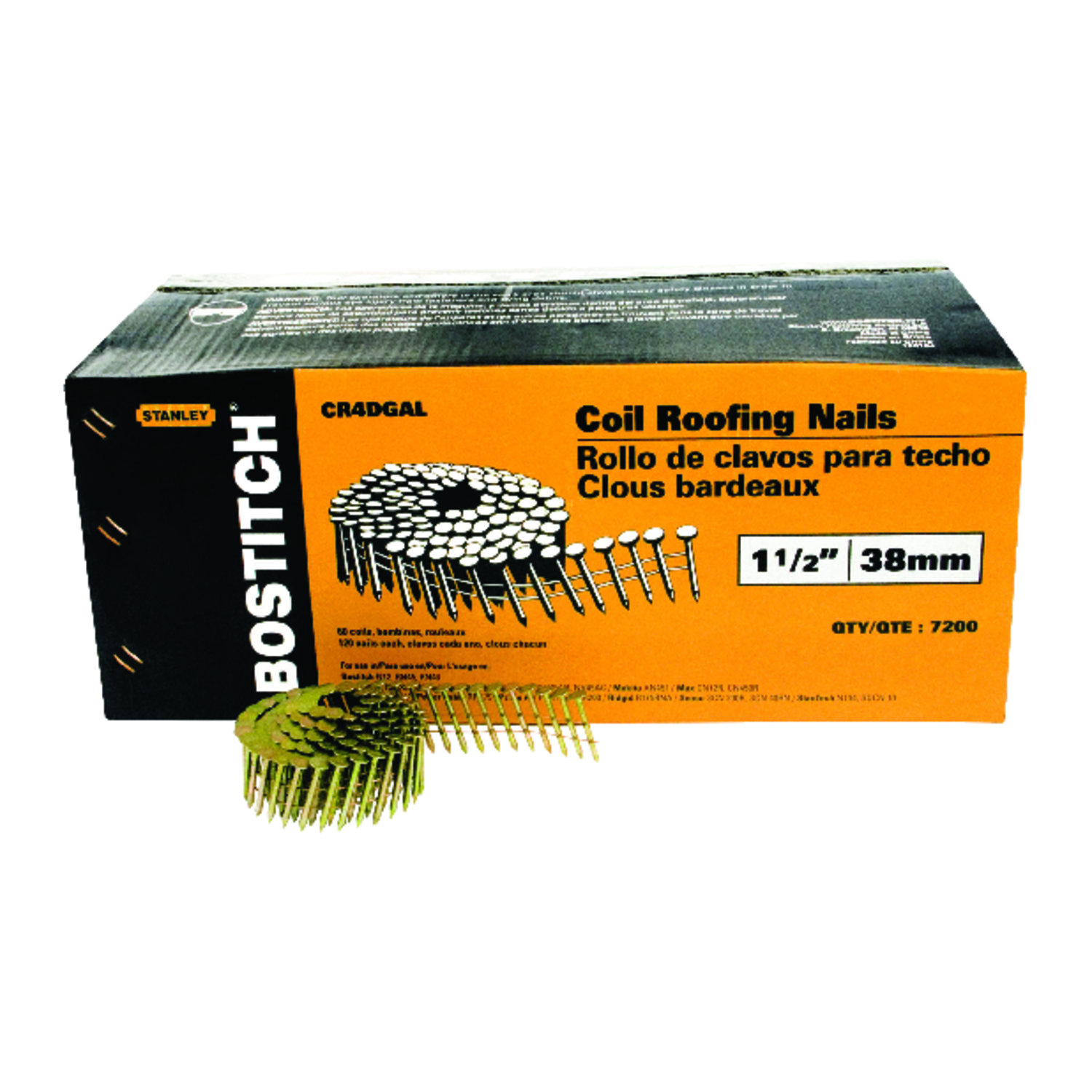 Bostitch 1-1/2 in. Galvanized Roofing Nails 15 deg 7200 pk