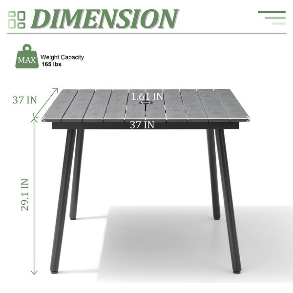 VredHom Outdoor Patio Aluminum Dining Table