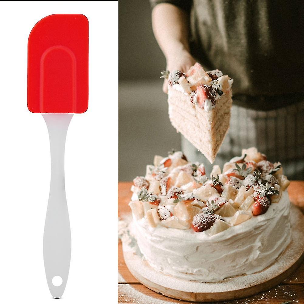 Silicone Spatulas Butter Cream Scraper Heat Resistant Kitchen Cake Baking Mixing Tool(Red)