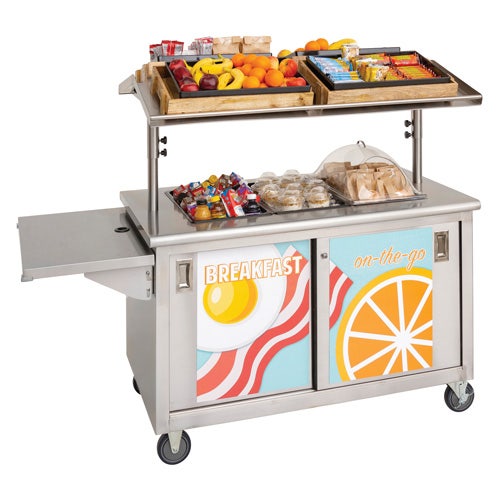 High-Volume Breakfast Cart by Hubert - Double-Sided Stainless Steel Frame