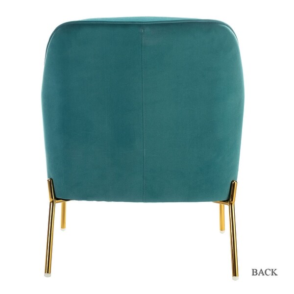 Nora Modern Accent Chair Comfy Velvet with Metal Legs by HULALA HOME