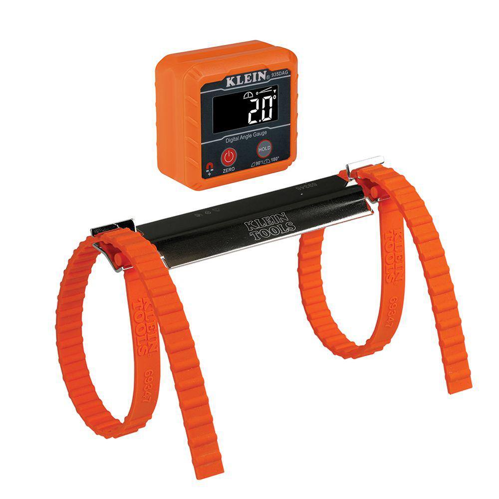 Klein Tools Digital Level and Angle Gauge with Plumbers Straps Tool Set 2-Piece 80035