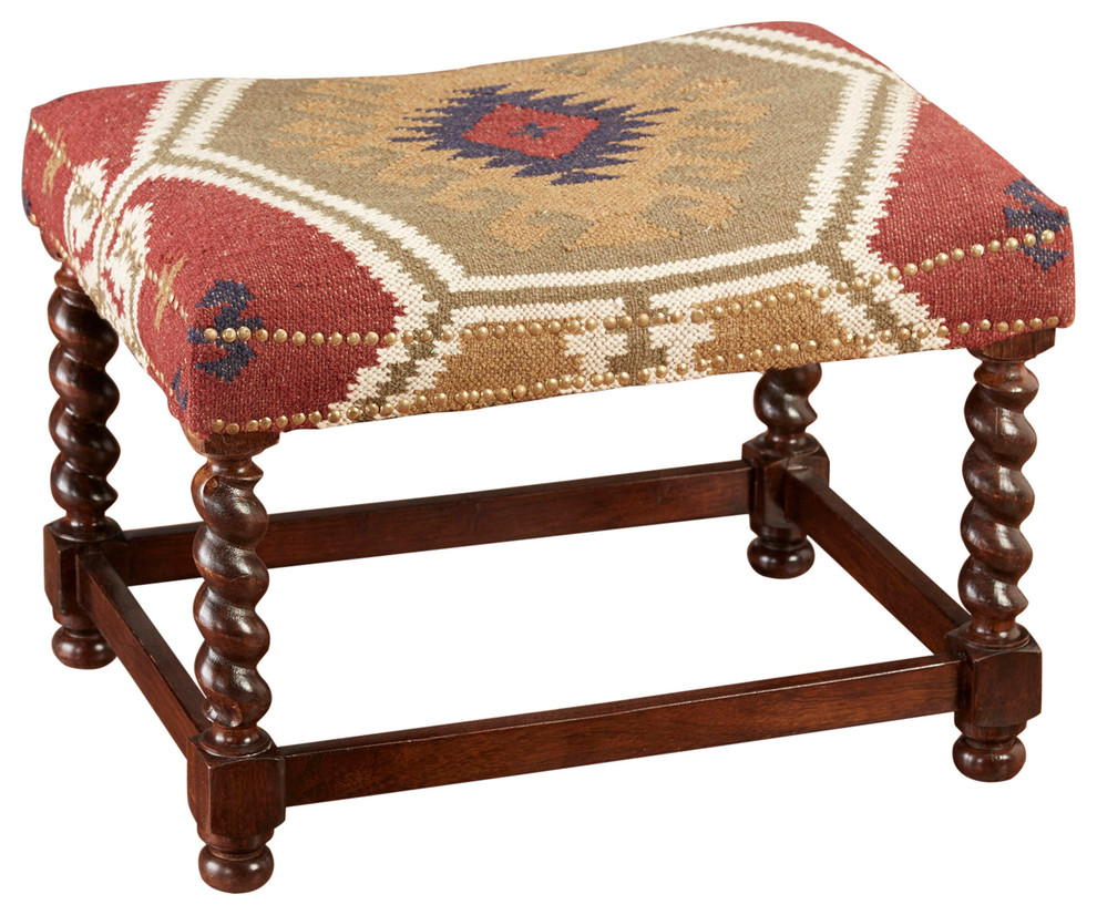 Upholstered Foot Stool   Southwestern   Footstools And Ottomans   by Orchard Creek Designs  Houzz