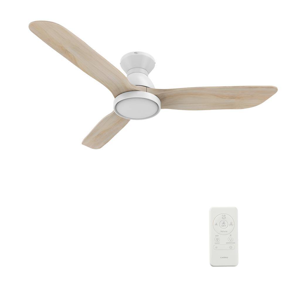 CARRO Antrim 52 in. Dimmable LED IndoorOutdoor White Smart Ceiling Fan with Light and Remote Works with AlexaGoogle Home HS523F3-L12-WM1-1-FM