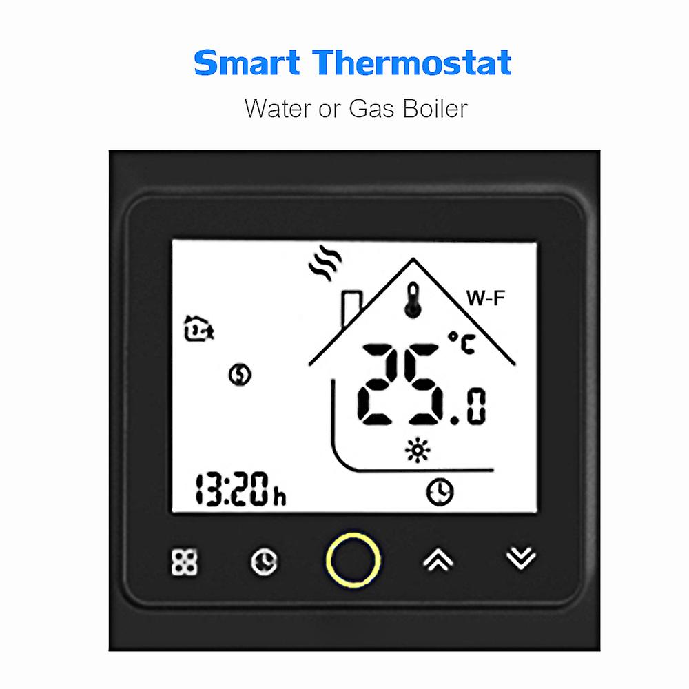 Black Wifi Wi-fi Smart Thermostat Temperature Controller App Control 5a Compatible With Alexa / Google Home Water / Gas Boiler Thermostats For Home --