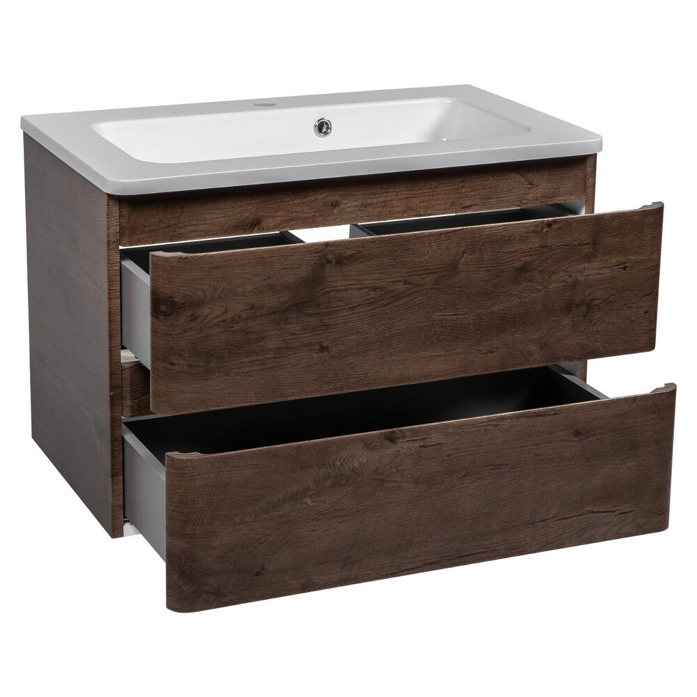 Modern Wall Mounted Bathroom Vanity with Washbasin  Comfort Collection with Mirror Simple 40\