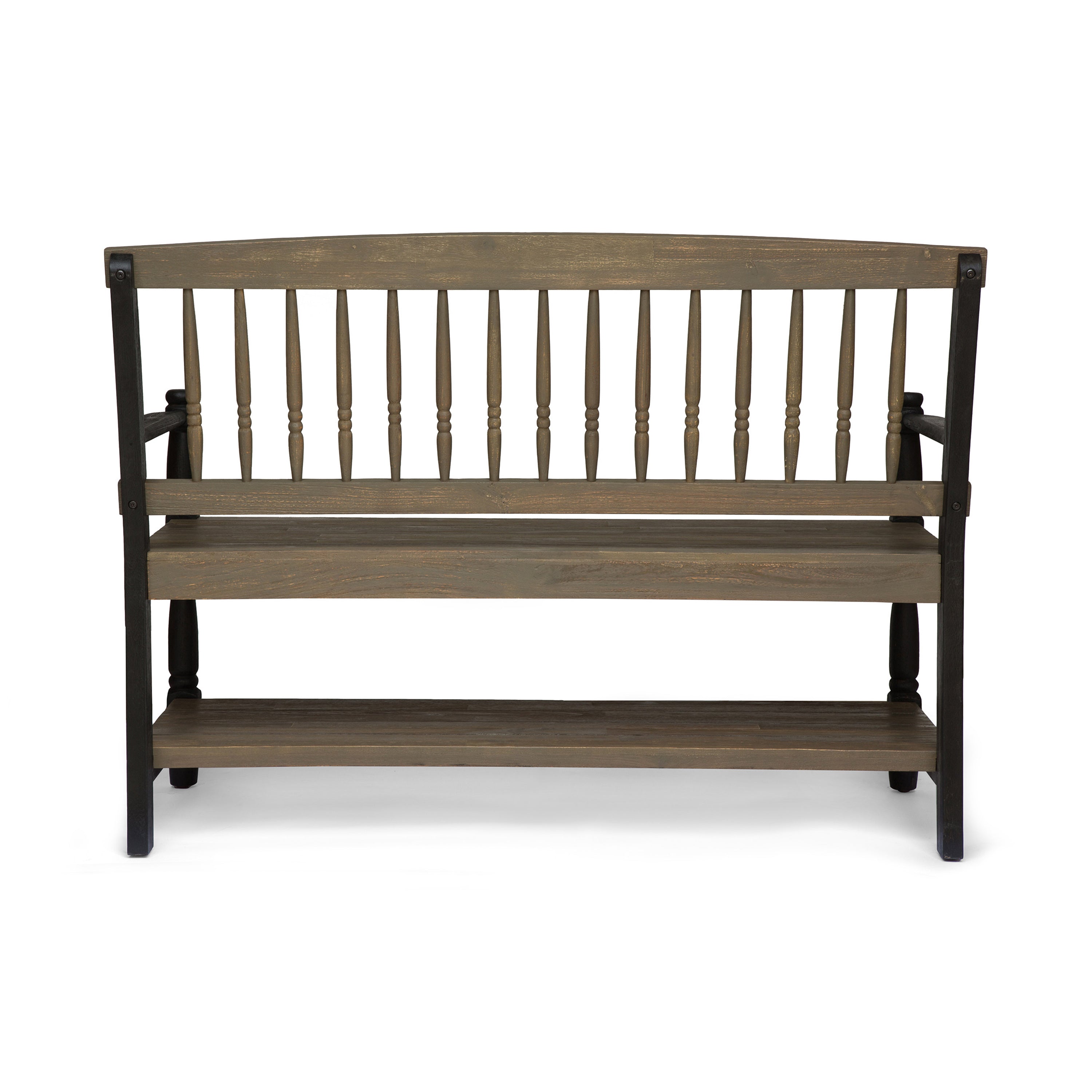 Daphne Outdoor Acacia Wood Bench with Shelf