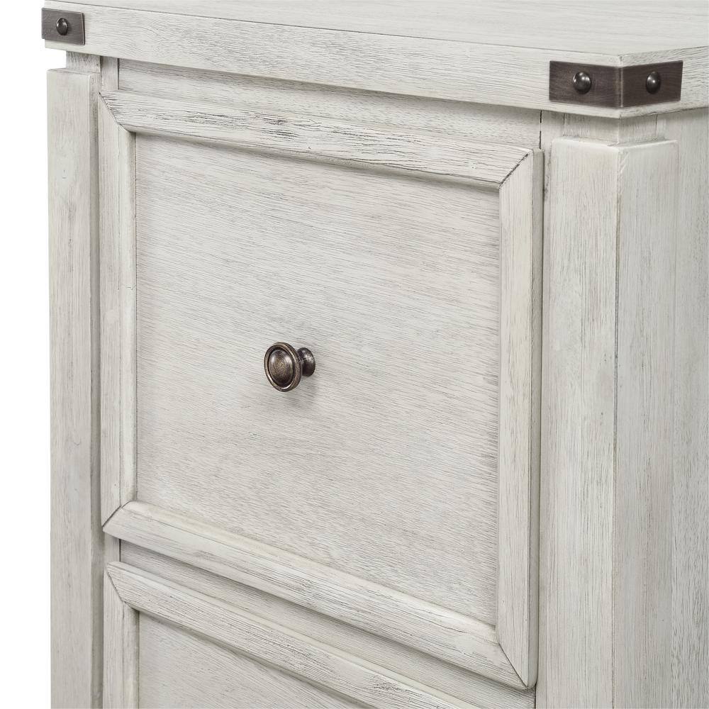 OSP Home Furnishings Baton Rouge Champagne Oak Gray 2-Drawer Decorative Vertical File Cabinet BTF2937-CO