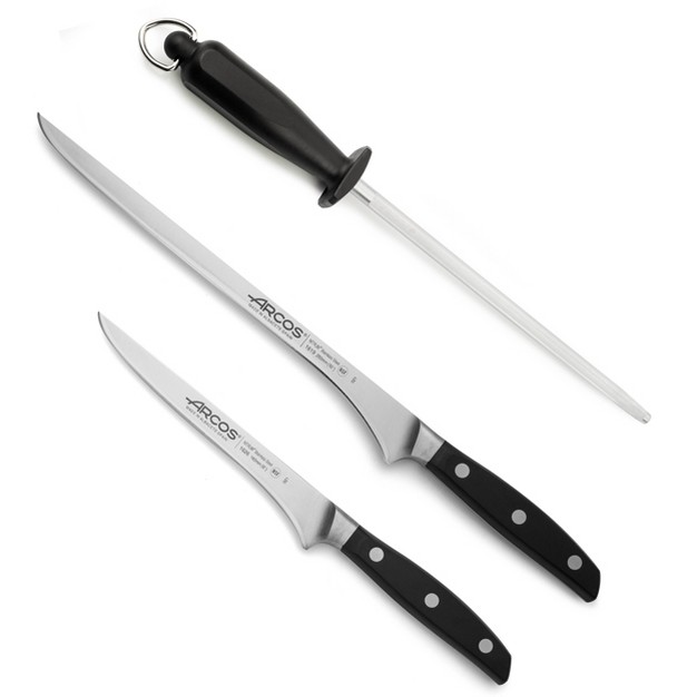 Arcos Manhattan 3pc Ham Knife Set Black