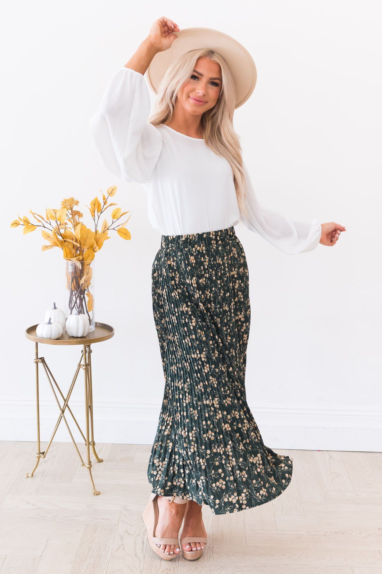 Fall Floral Modest Skirt