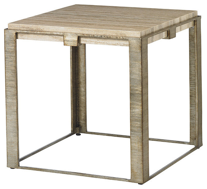 Lexington Laurel Canyon Stone Canyon Lamp Table  Silver   Industrial   Side Tables And End Tables   by Emma Mason  Houzz