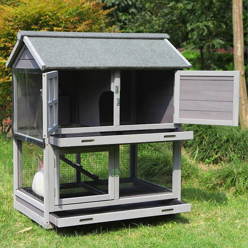 Aivituvin 44.2-in Indoor and Outdoor Rabbit Hutch