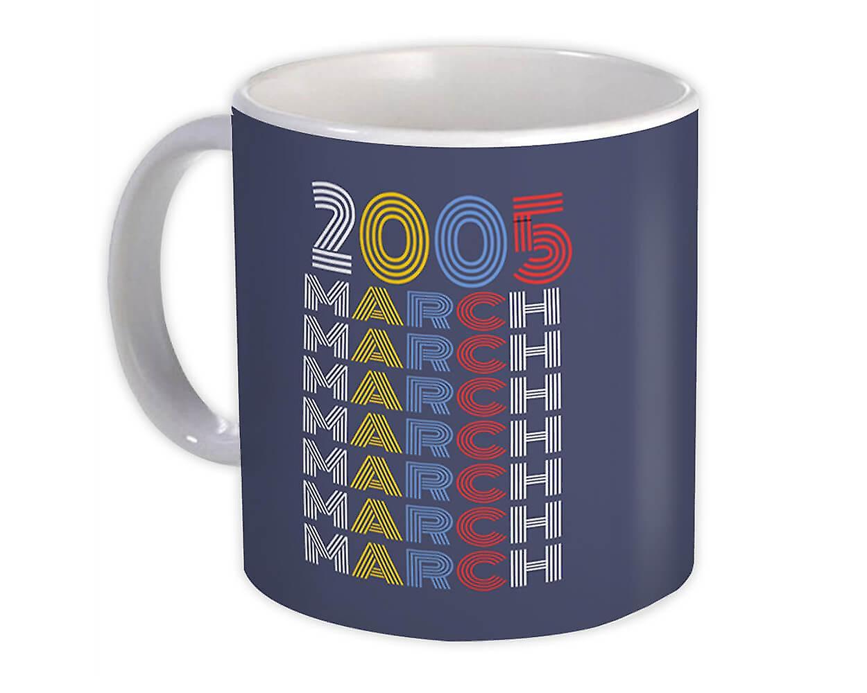 Gift Mug: 2005 March Colorful Retro Birthday Age