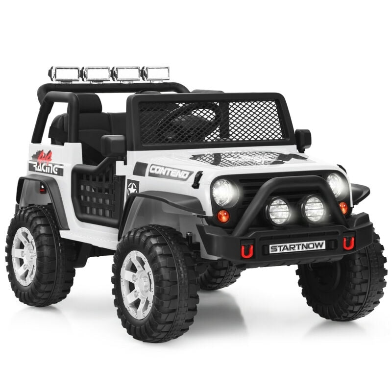 Kids Ride on Jeep Car 12V Battery Powered Electric Riding Toy Truck with Remote Control, Lights & Music