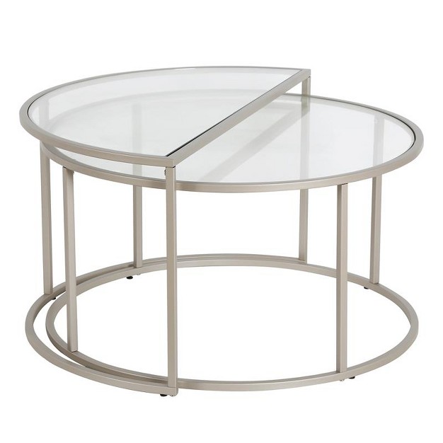 Satin Nickel Nested Coffee Table Set Henn amp hart