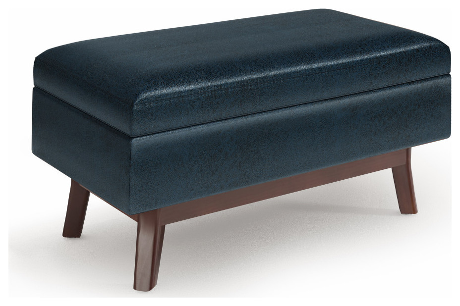 Owen Small Rectangular Storage Ottoman   Midcentury   Footstools And Ottomans   by Simpli Home Ltd.  Houzz