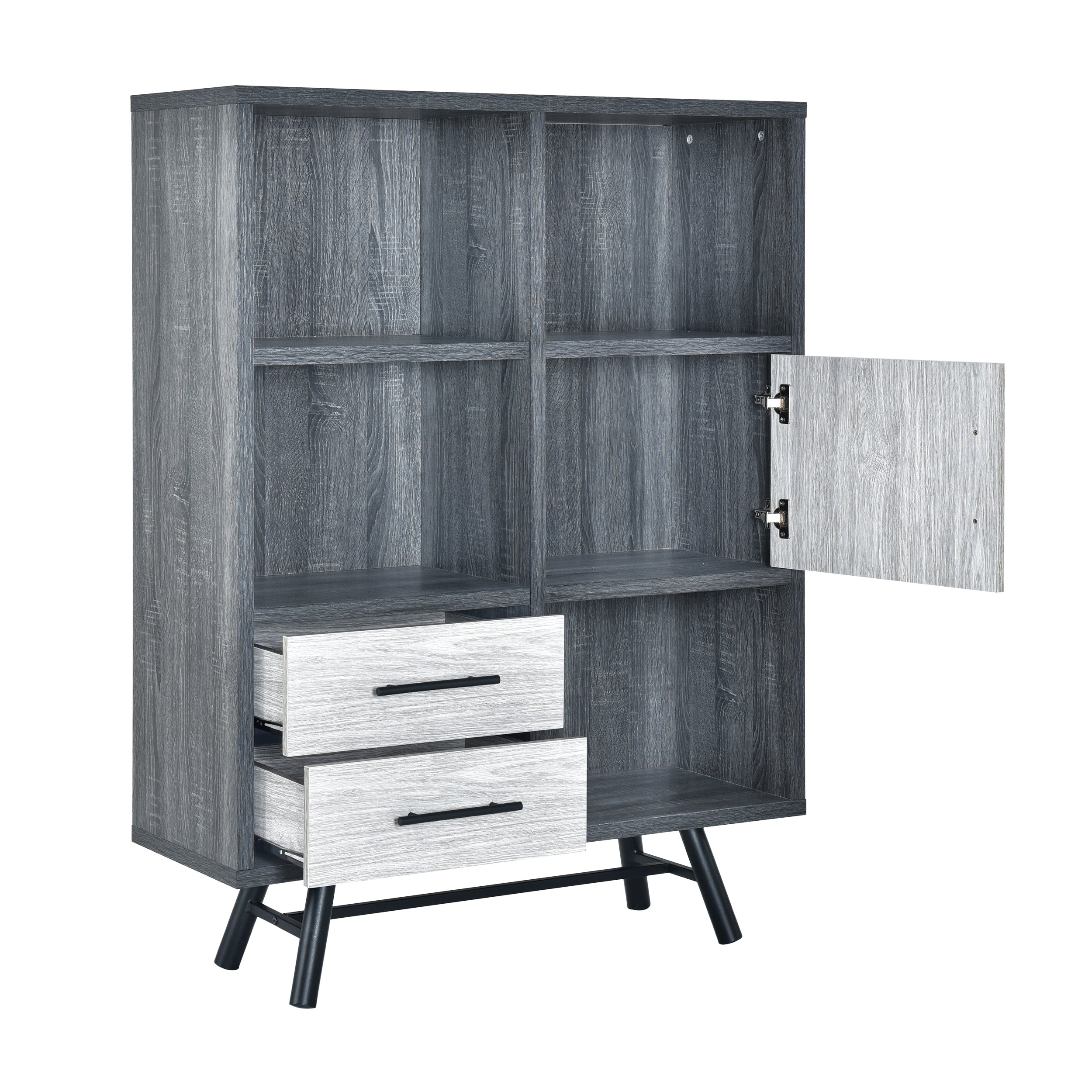 Bokchito Modern Industrial 6 Shelf Multi-Functional Cabinet