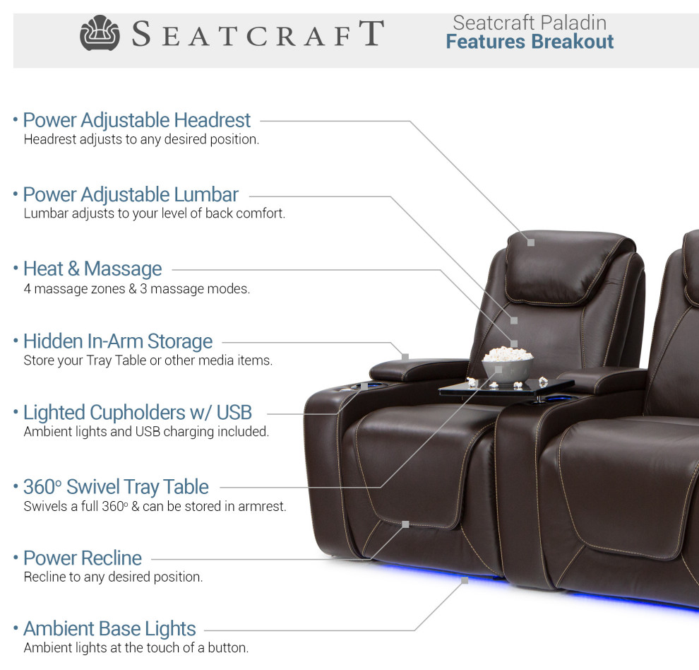 Seatcraft Paladin Home Theater Seating   Contemporary   Theater Seating   by Stargate Cinema  Houzz