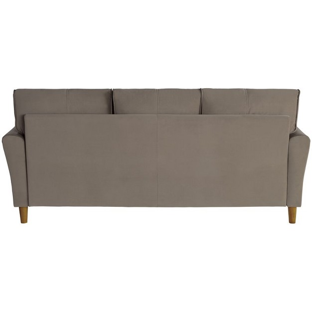 Dunleith Modern Contemporary Velvet Tufted Sofa In Brown And Walnut Lexicon